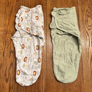 Cozy Safari Print and Green Swaddles